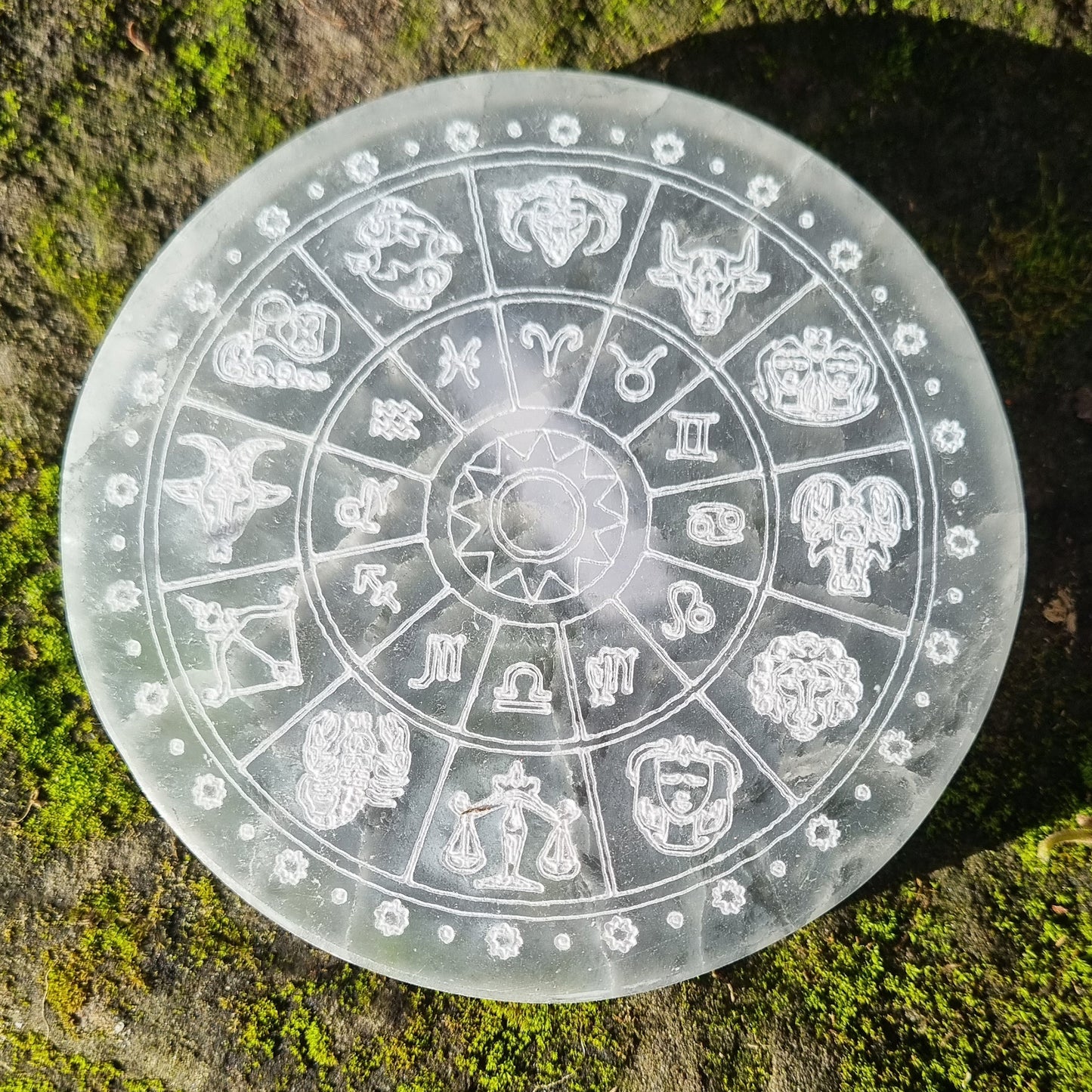 Disque sélénite signes du zodiaque